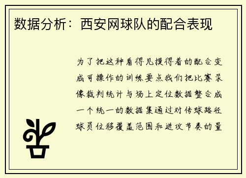 数据分析：西安网球队的配合表现